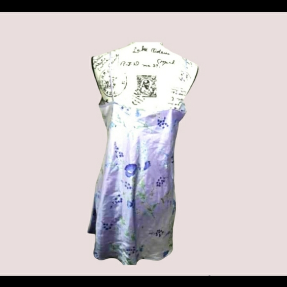 Womens sz Med Lavender blue green Floral print nighty pj gown - Picture 4 of 7